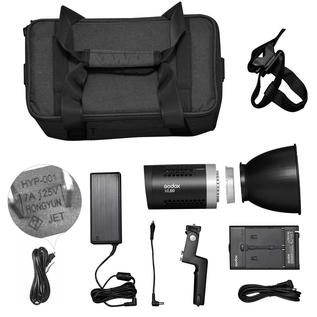 Godox ML60 Portable Studio LED Light Portrait Photography Fill Light 60W 5600K CRI96 TLCI97 16
