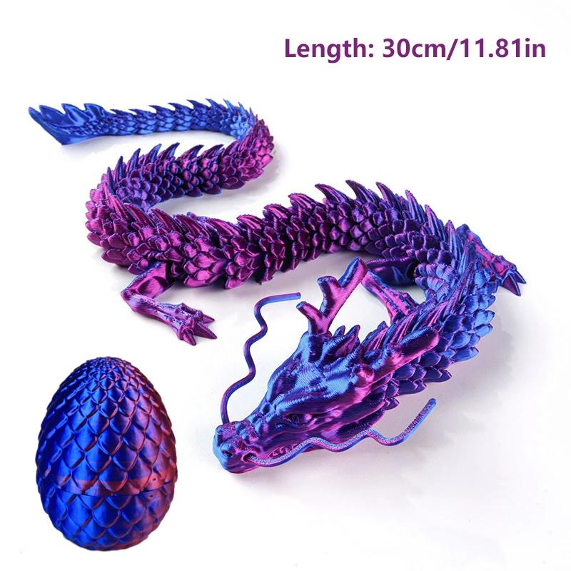 3D Printing Dragon Model Crafts Color Changing Joint Movements Car Home Decoration Aquarium Ornament Halloween Christmas Gifts
