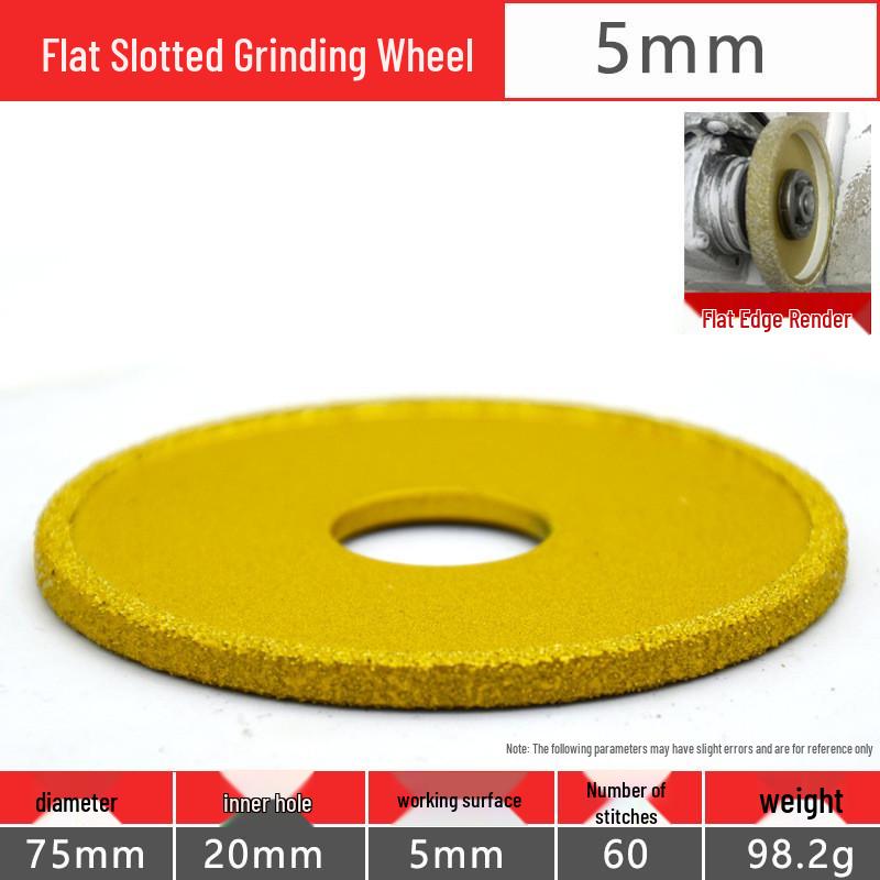 Brazed Diamond Flat Angle Grinder for Roman Column Quartz Stone & Ceramic Tile Edge Grooving.
