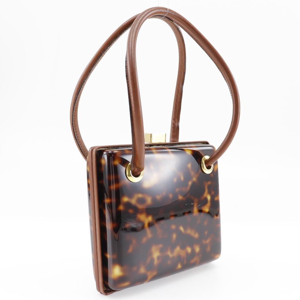 Fendi FF Handbag Party Bag Brown Plastic/leather Women Used