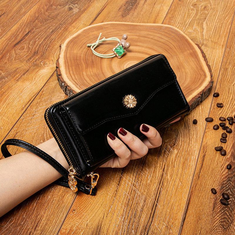 Zhaocai Wallet Women s Long Handheld Bag Multi Functional Student Phone Bag Handheld Bag Horizontal Zipper Wallet Storage чёрный