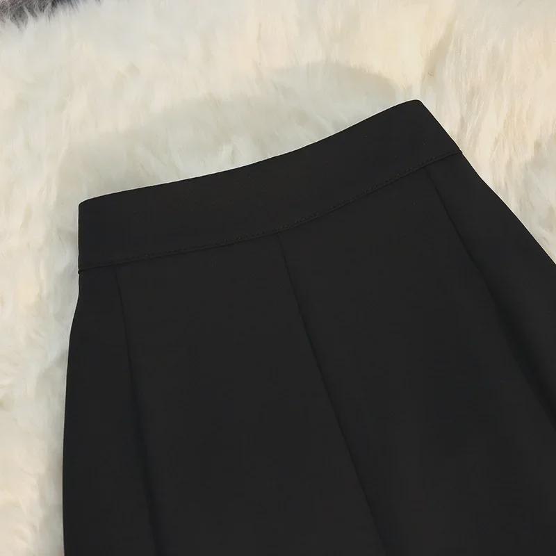 2025 Summer High Waist French Fishtail Midi Skirt for Women - Slim A-Line with Irregular Hem