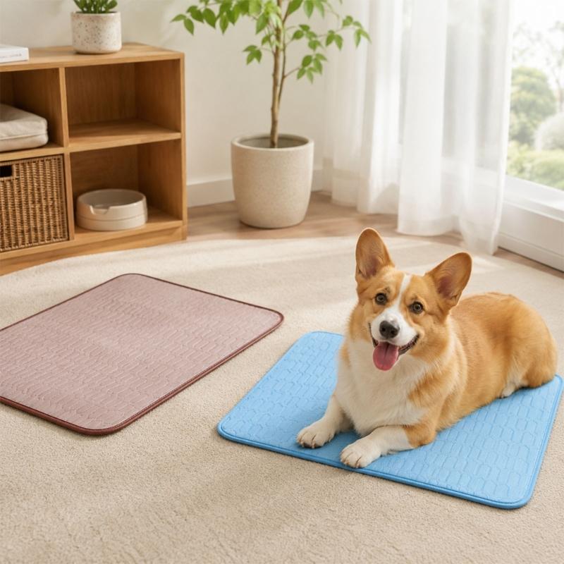 Latex Backed Dog Pad with Warm Season Comfort, Soft Indoor Layer Finish, Stable 55 x 70 cm Summer Size for Homes