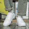 Business Casual Men's Shoes Soft Women Shoes Comfortable Casual PU Leather Shoes for Men 2025 Autumn Solid White Men Sneakers