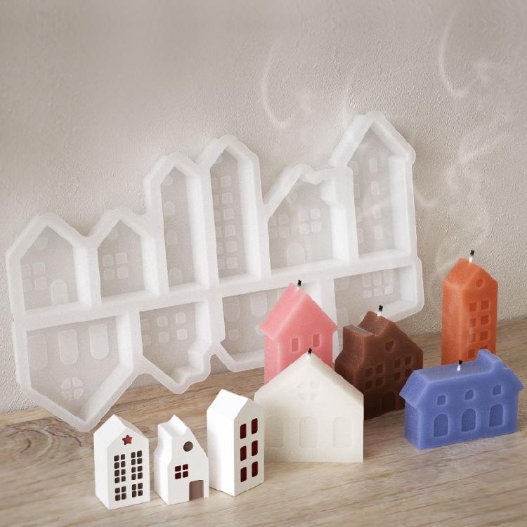 Handgemachte Hausform Anhänger Schlüsselanhänger Formen Stilvolles Robustes Silikon Set Zubehör für Bastelbegeisterte Täglichen Gebrauch