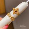 Elegant Flower Design 24k Gold Plated Zircon Ring For Women Fashion Jewelry