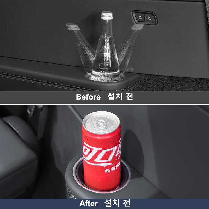 Silicone Water Cup Holder Pad Suitable For Tesla Model Y L 6 Seater 3Rd Row Seat Side Bottle Case Insert Interior Accessory