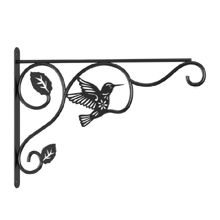 2 Pezzi Staffa Supporto da Parete in Ferro per Piante con Motivo Colibrì Gancio Appendi Mangiatoia per Uccelli per Decorazione di Portico Recinzione