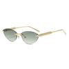 Rimless Cat Eye Sunglasses for Women Men Metal Rivet Leg UV Protection Sunglasses Outdoor Driving Travel Beach Goggle Shades