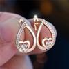 Fashion Love Heart Black Cubic Zircon Drop Earrings for Women Gold Color Daily Jewelry Gift
