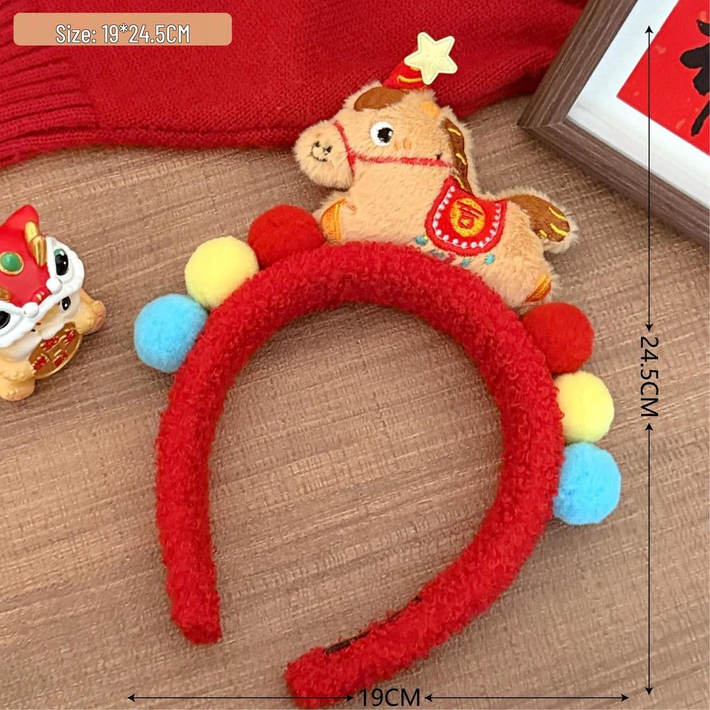 Bonita diadema de antena de peluche con forma de palito de Niuniu: accesorio divertido para el cabello para fiestas y maquillaje.