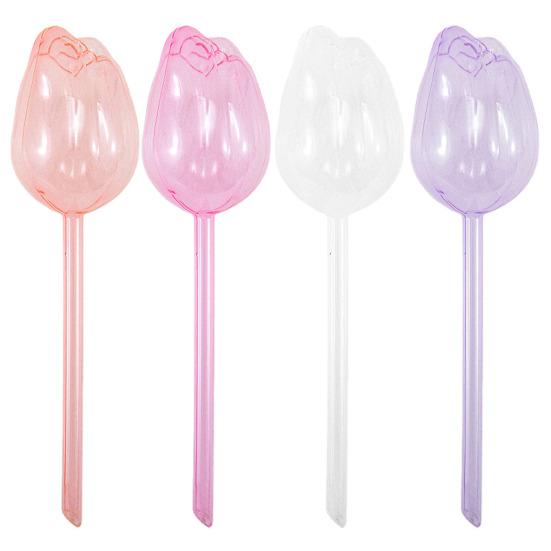 4 Pcs Tulip Self Watering Globes Planter Insert Automatic Watering Bulbs Reusable Plant Watering Spikes for Various Potted Plants