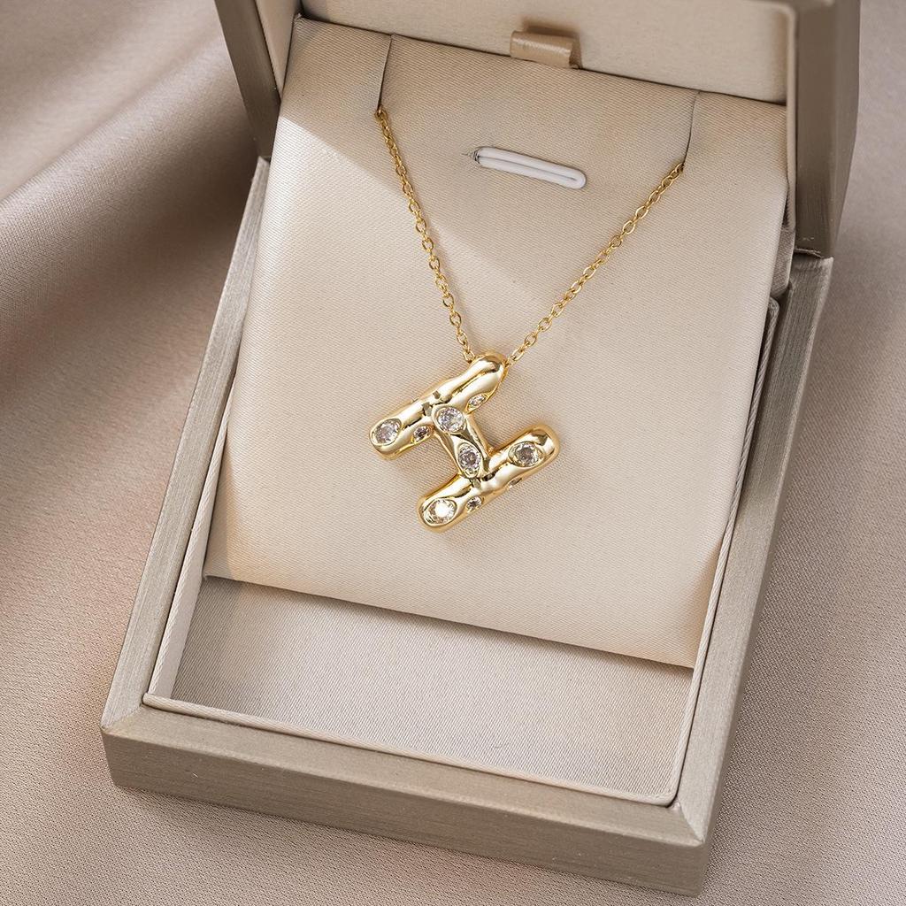 Women's Colorful English Alphabet Necklace - Simple & Trendy Design in Titanium Steel