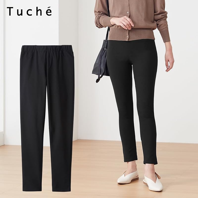 [Gunze] Leggings Pants Tuche Skinny Style Rayon Blend Ankle Length Women's NEW Black M