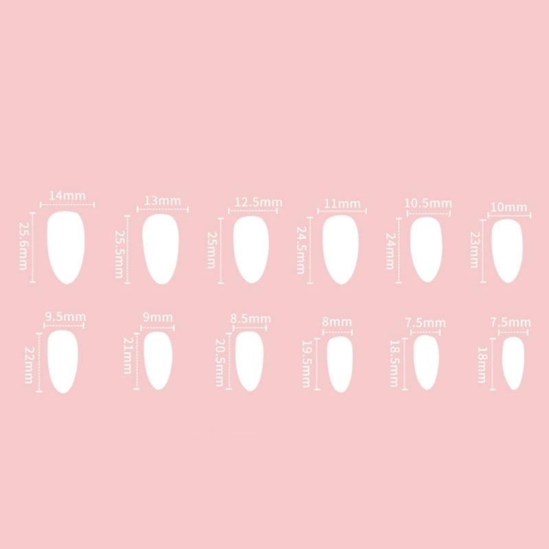 French Style Press On Nail 24 Pcs Glossy Finish Stick on Nail with Fruit Designs Suitable for Work and Social Event