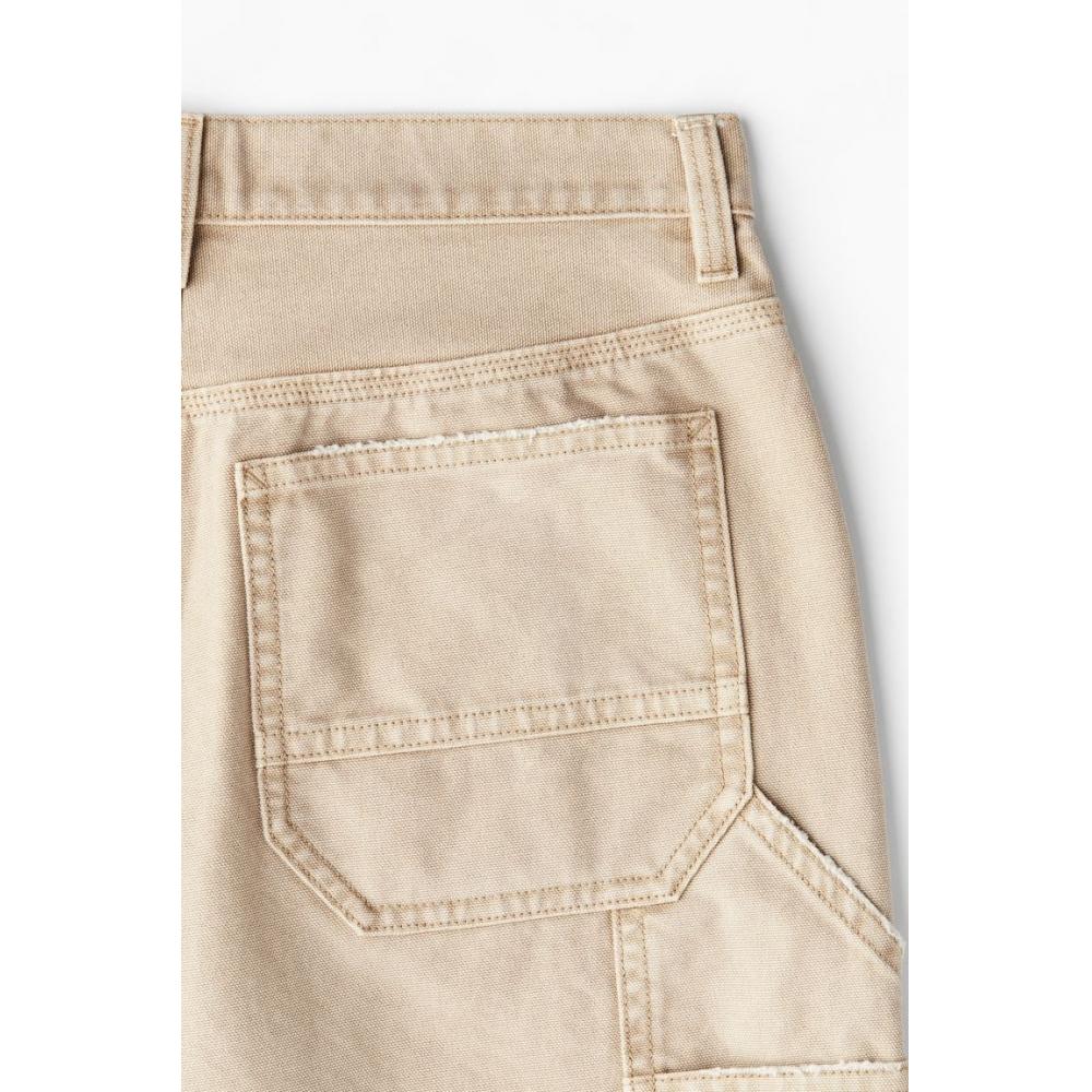 H M Baggy Fit Carpenter Pants Beige
