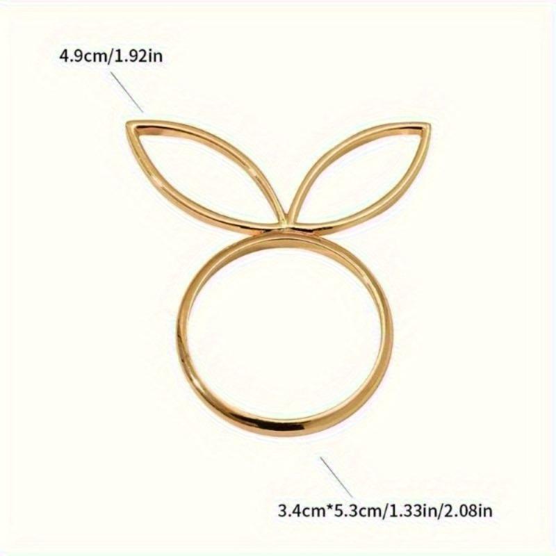 4Pcs Rabbit Ears Napkin Rings Bunny Head Napkin Holder Rings Buckles for Easter Holiday Wedding Party Dinning Table Decoration