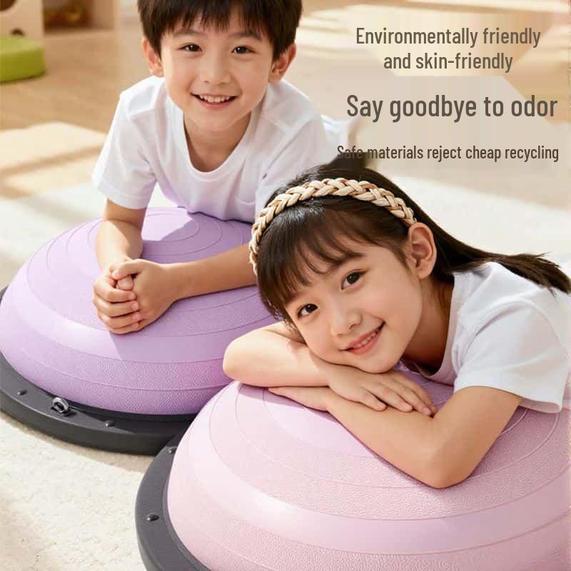 Wave Speed Balance Ball: Children's Half-Round Sensory Bouncing Ball for Yoga, Foot-Pedaled Burpees, and Home Fitness.