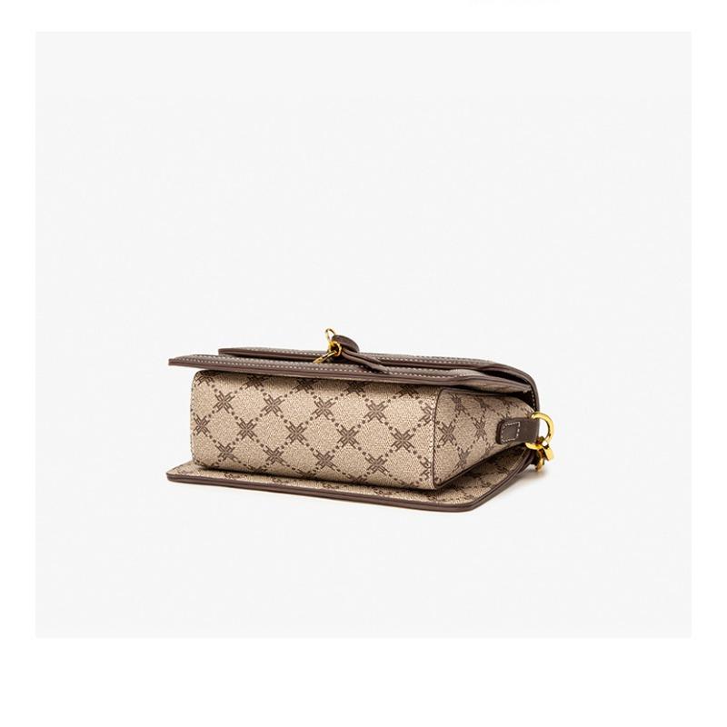 VEZFAA Sac à Bandoulière Mode Femme Style Coréen Sac pour Femme Sac Carré Imprimé Tendance Classique Coréenne Sac Messager Cuir Véritable
