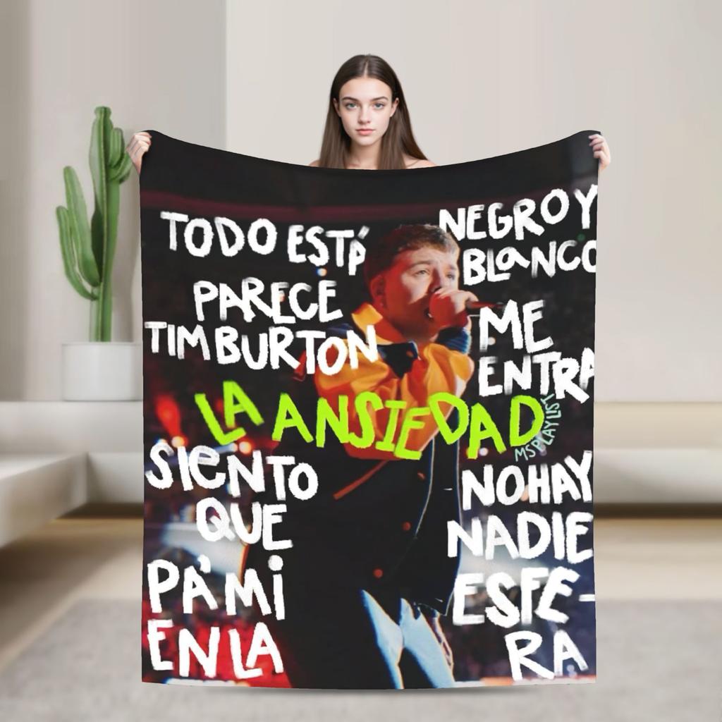 Super Soft Blanket Decorative Rapper Quevedo Music Throw Blanket Flannel Bedspread For Bedroom Funny Sofa Bed Cover
