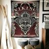Vintage Viking emblem print Pattern Home Decor Tapestry, Wall Hanging, Decorative RV Wall Cloth.XGT0914055