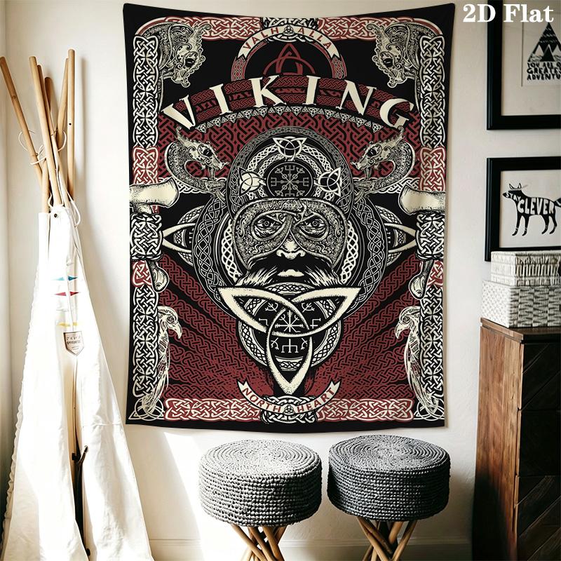 Vintage Viking emblem print Pattern Home Decor Tapestry, Wall Hanging, Decorative RV Wall Cloth.XGT0914055