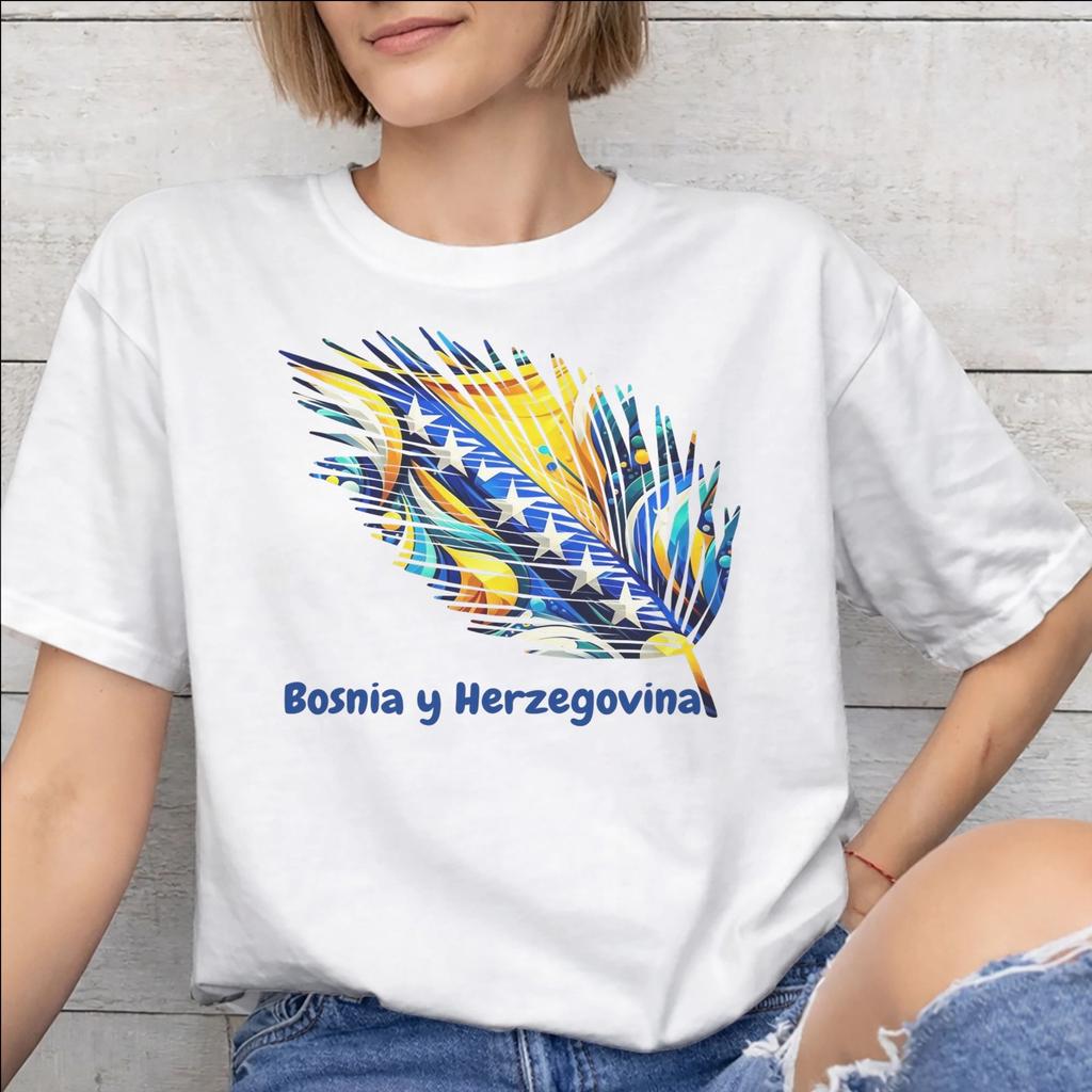 Bosnia and Herzegovina Flag Accessories Unisex T Shirts Cotton Tee Graphic Printed Tshirt Clothing