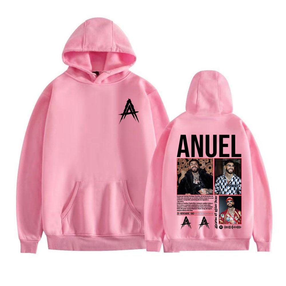 Anuel AA Real Hasta La Muerte 2025 World Tour Hoodies Men's Clothing Harajuku Hip Hop Sweatshirts Casual High Quality Pullovers