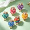 1Pcs Lovely Flower Sheep Brooches For Women Unisex 6-Color Rhinestone Year Of The Sheep Animal Party Office Brooch Pin Gift