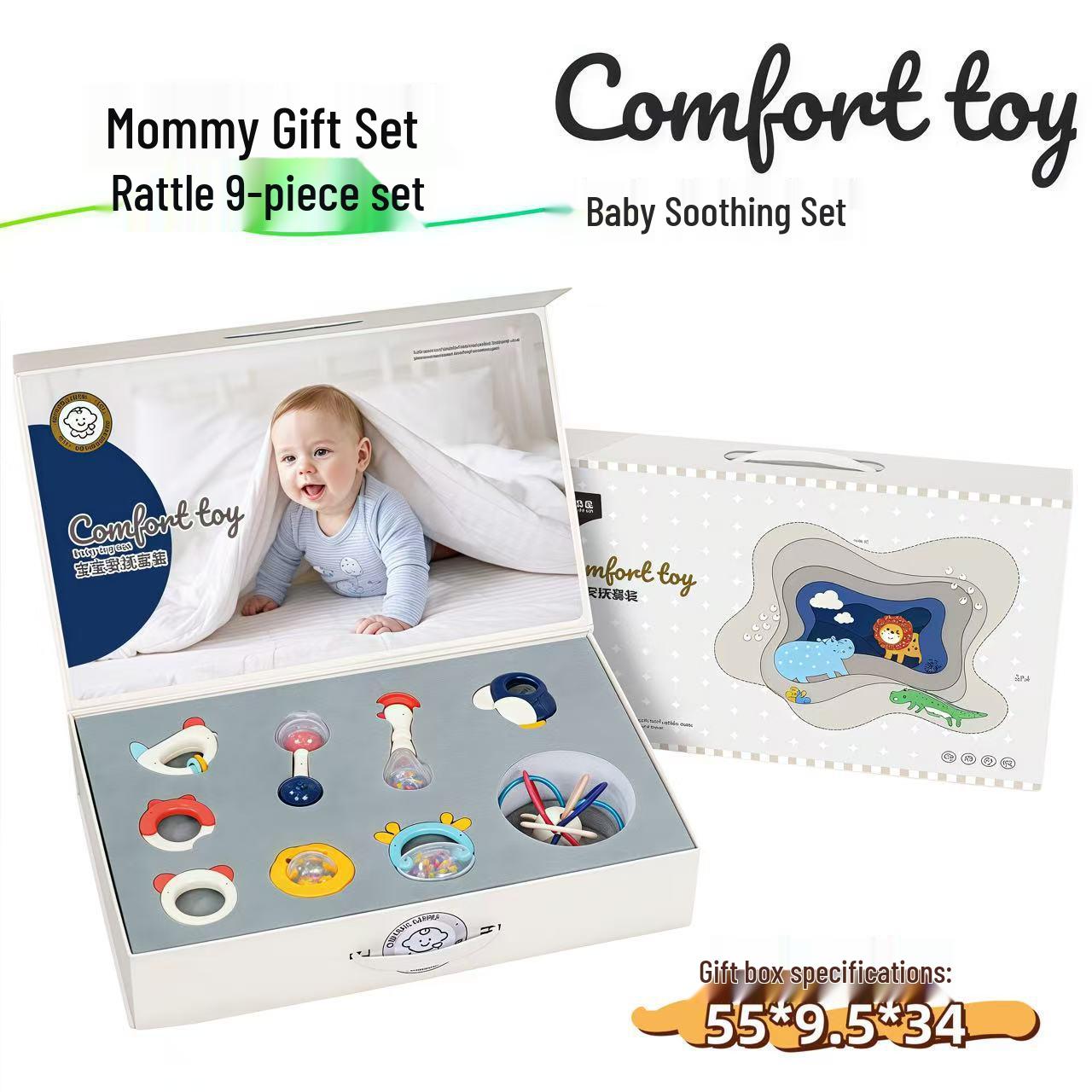 

Плюшевий комфортний плед для новонароджених і набір брязкальця-прорізувача - Ідеальний подарунок для дітей 0-1 року