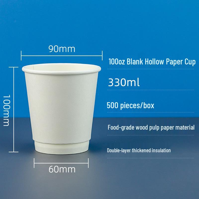 Double-Layer Paper Milk Tea & Coffee Cups with Lids - 500ml & 700ml