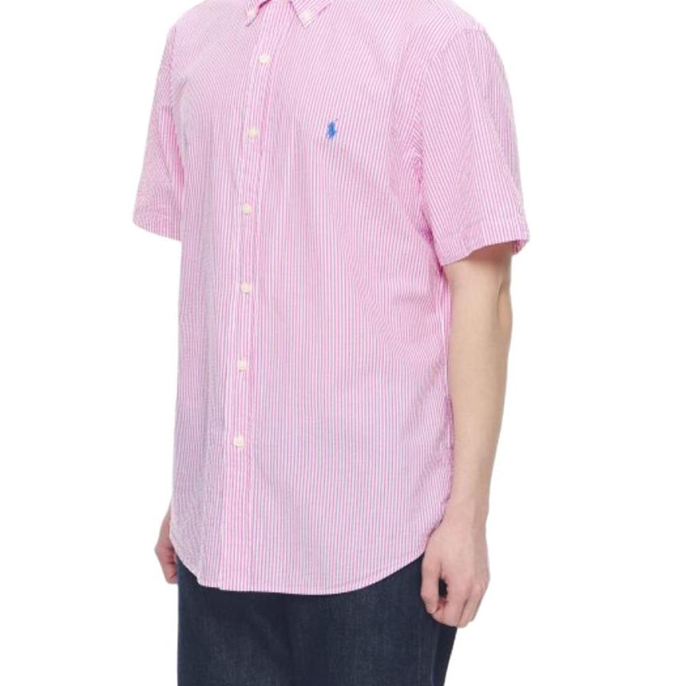 Polo Ralph Lauren Embroidered Logo Short Sleeve Button-Up Shirt Men Shirts Pink MNPOWOV1N820352-650