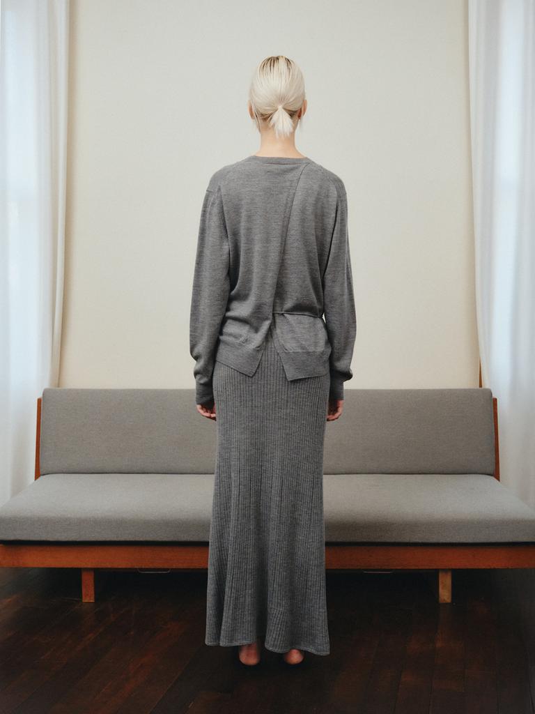 Reply Wool Back Slit Pullover_Grey