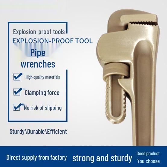 

Anti-Magnetic Explosion-Proof Heavy-Duty Pipe Wrench with Quick Pliers, 304 Stainless Steel & Copper. 150mm 6-inch