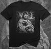 Jesus Dinosaur Funny Prehistoric Savior Volcano Reptile Dark Humor T-Shirt