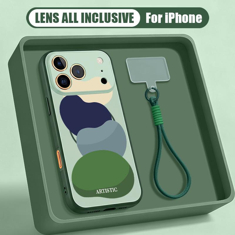 Watercolor Spots Print Hand Strap Case For iPhone 17 Pro Max Hybrid TPU+PC Magnetic For Magsafe Matte Cover For iPhone 16 15 14 13 Pro Max