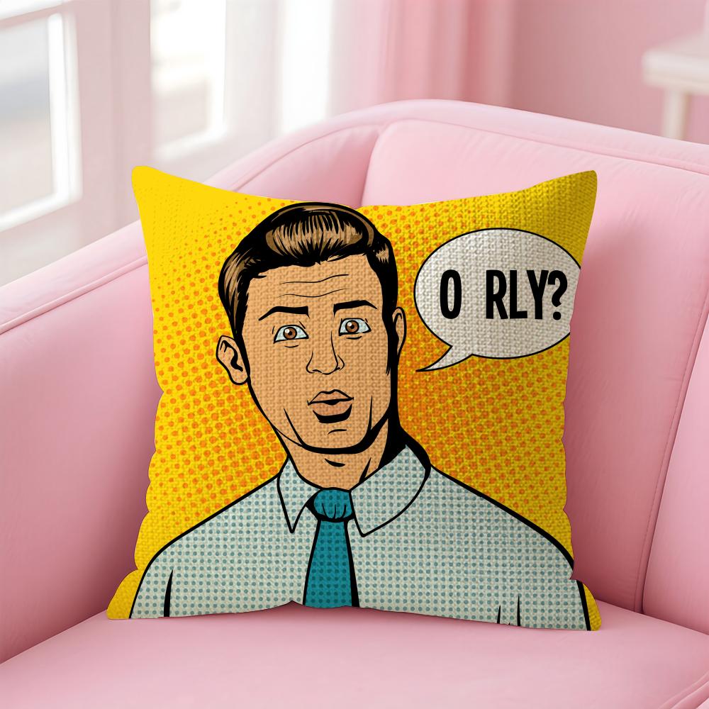 Fashion POP Comic Portrait Cushion Cover Natural Linen Pillow Case DoubleSided Print Decorative Sofa Pillowcase Home Decor Gift