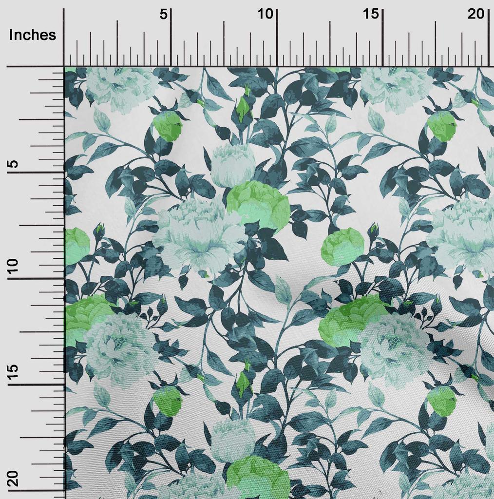 oneOone Cotton Flex Medium Purple Fabric Flower & Leaves Watercolor Sewing Craft Projects Fabric Prints By Yard 40 Inch
