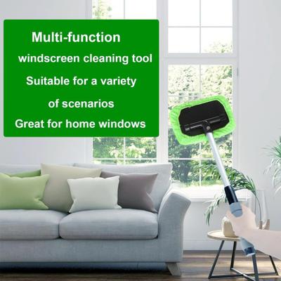 Extendable Car Windshield Cleaner with 4 Microfiber Pads Rotating Head Microfiber Cleaning Brush Windshield Cleaning Kit