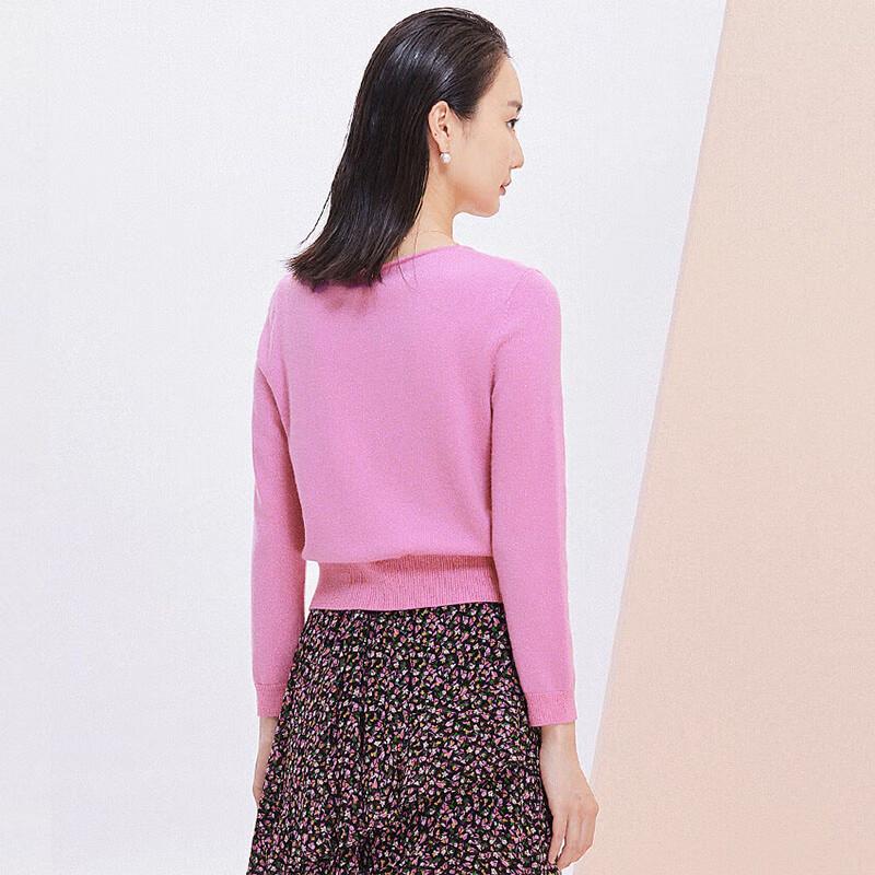 JESSIE Women's Elegant V-Neck Knit Sweater with Buckle Detail