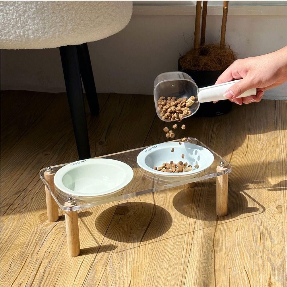 Protect Cervical Spine Cat Bowl with Acrylic Stand Cat Drinking Feeding Bowl Cat Accessories