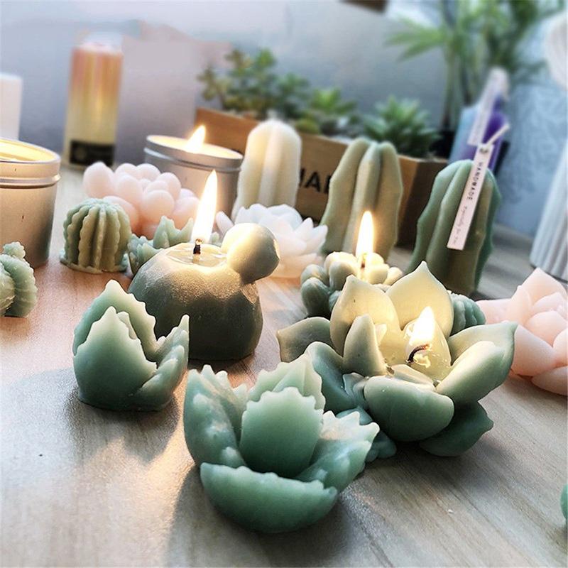 3D Cactus Succulents Silicone Mold For Jelly Chocolate Ice Making Cake Baking Gypsum Wax Concrete Candle DIY Resin Art Mould