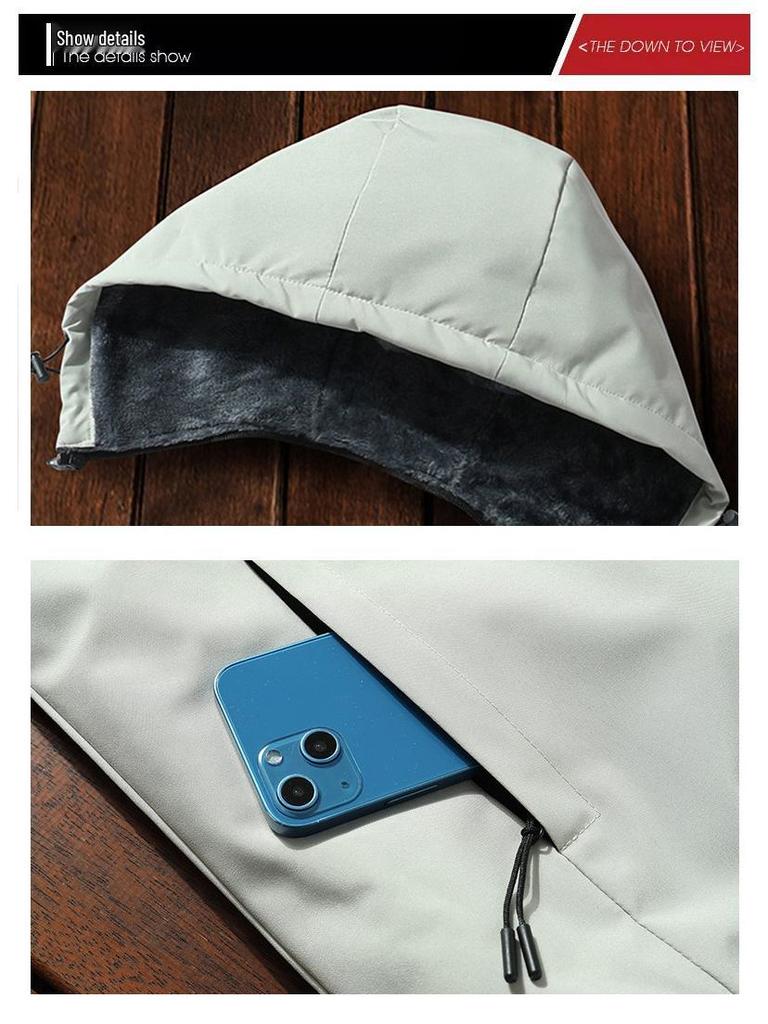 Giacca a vento da uomo in cotone foderata in pile - Giacca calda sportiva e da arrampicata autunno/inverno.