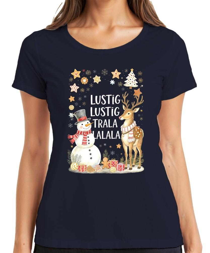Funny Funny Trala Lalala Christmas Snowunisex Reindeer Retro Unisexs TShirt S