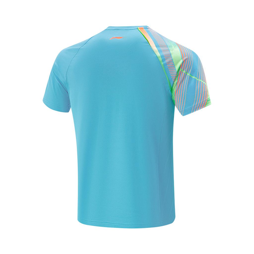Li Ning Table Tennis Series Sports Comfortable Breathable Short Sleeve T-Shirt Men Tops Dolphin-Blue AAYV119-2