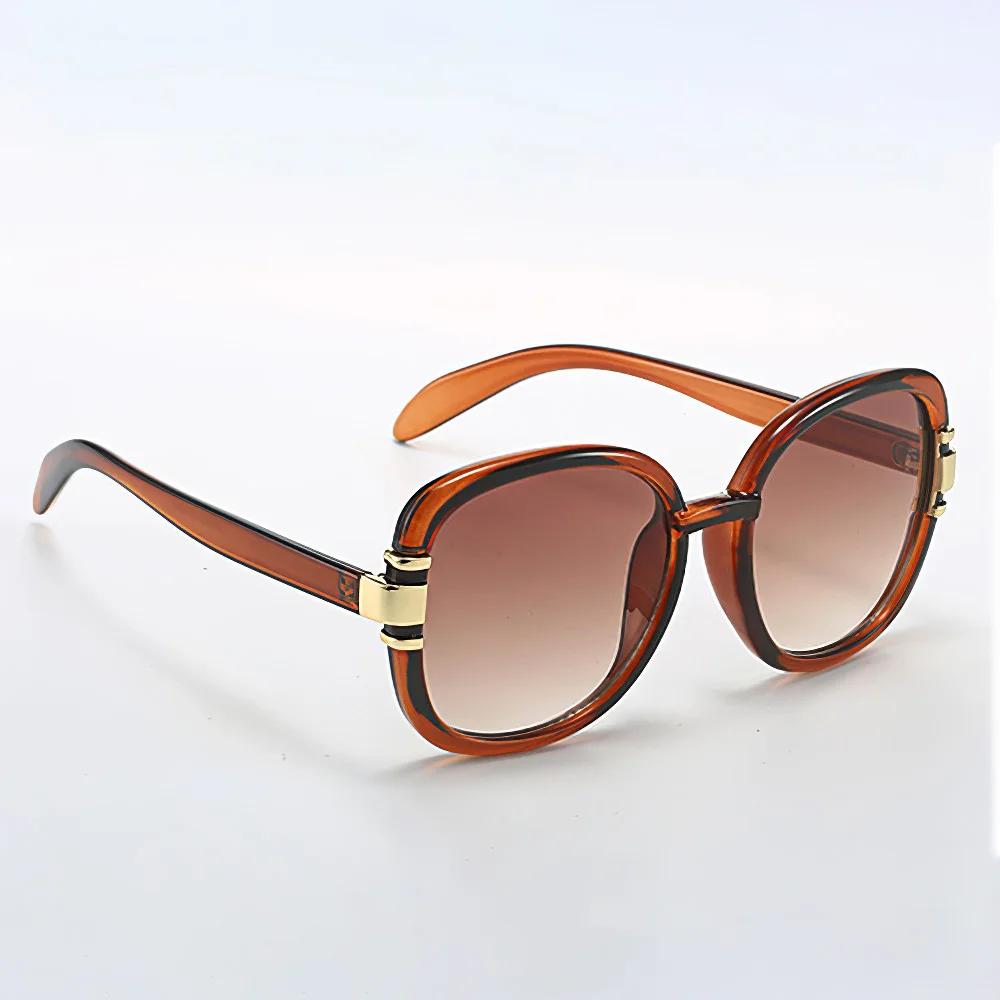 New In  Sunglasses for Women Modern Fashion Purple Orange Gradient Decorative Glasses Transparent Plastic Frame Metal