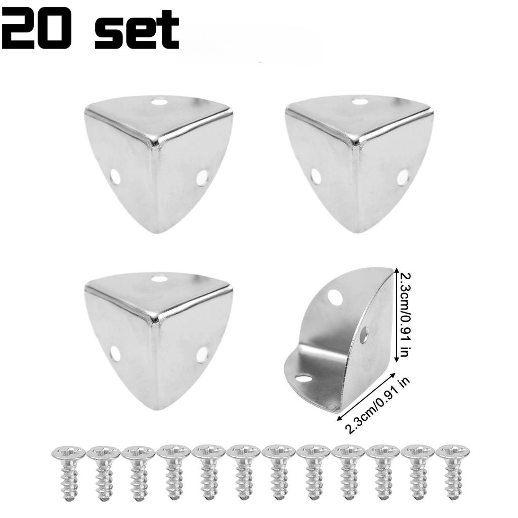 40/4Sets Iron Wooden Crate Corner Protectors for Jewelry Wine Gift Box 3 Holes Corner Protector Guard Decor with Screws Supplies