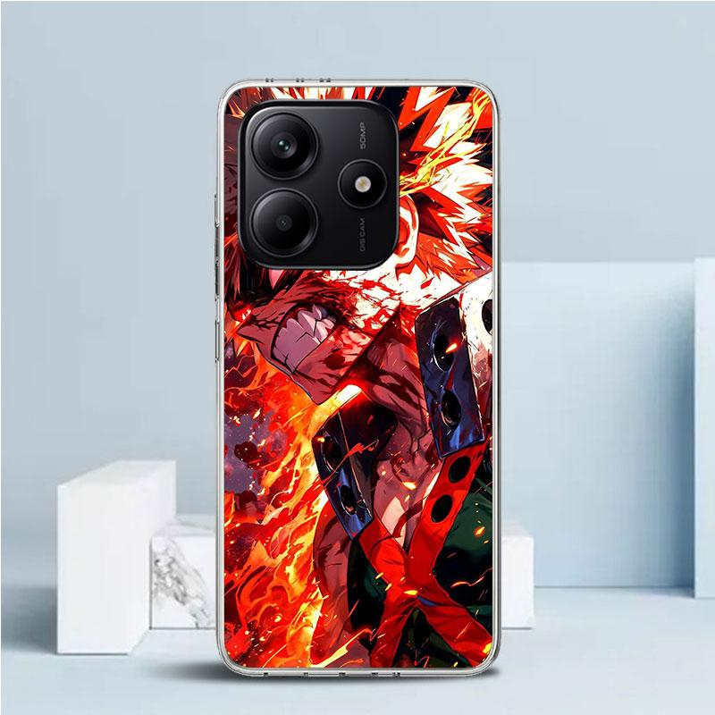 Bakugou Katsuki MHA My Hero Phone Case For Xiaomi Redmi Note 15 14 14S 13 12S 12 Pro Plus 11S 11 11T 11E 10S 10 + Soft TPU Back