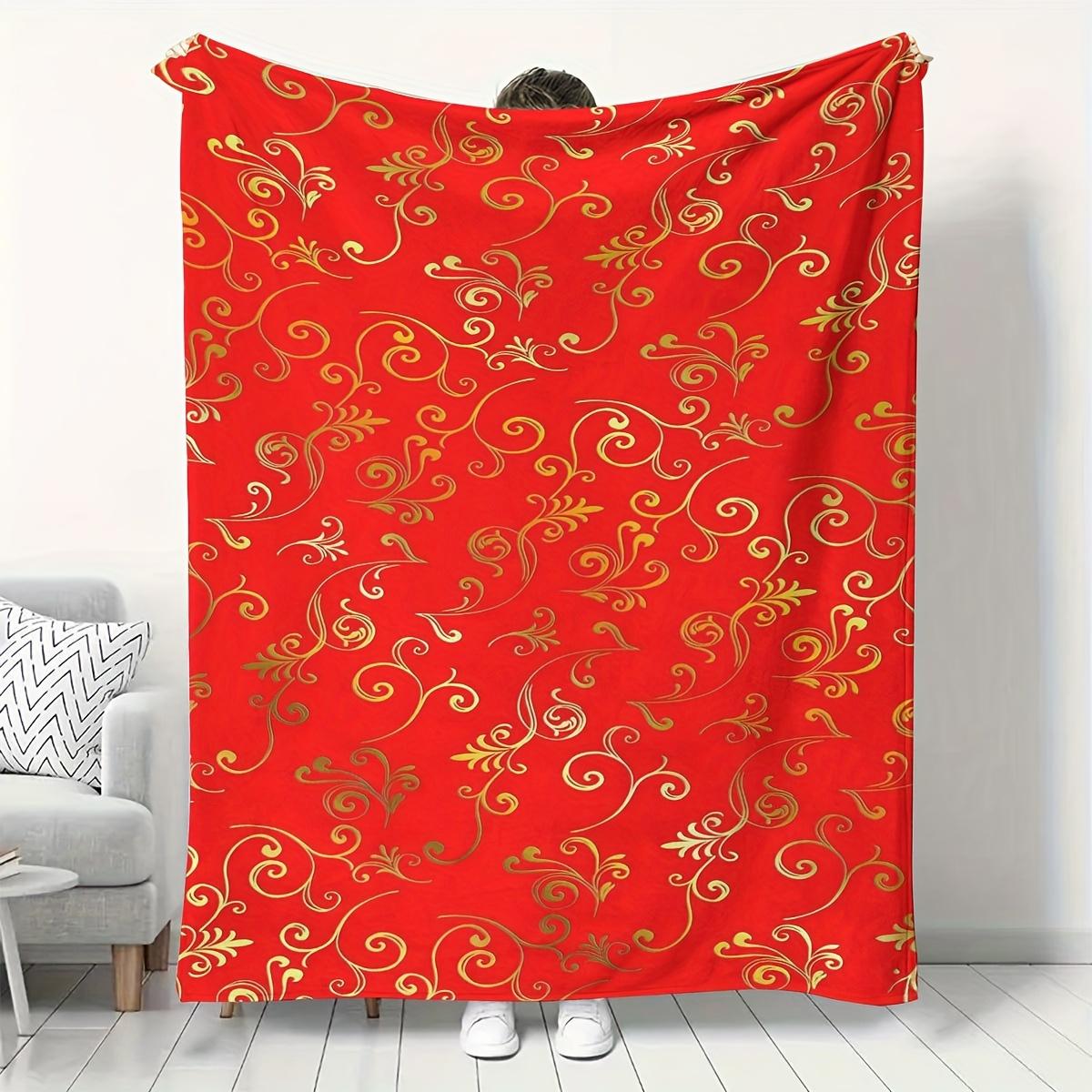 

Red dragon pattern Flannel printed blanket suitable for all seasons suitable for living room office sofa and travel 180x250CM 75x100cm