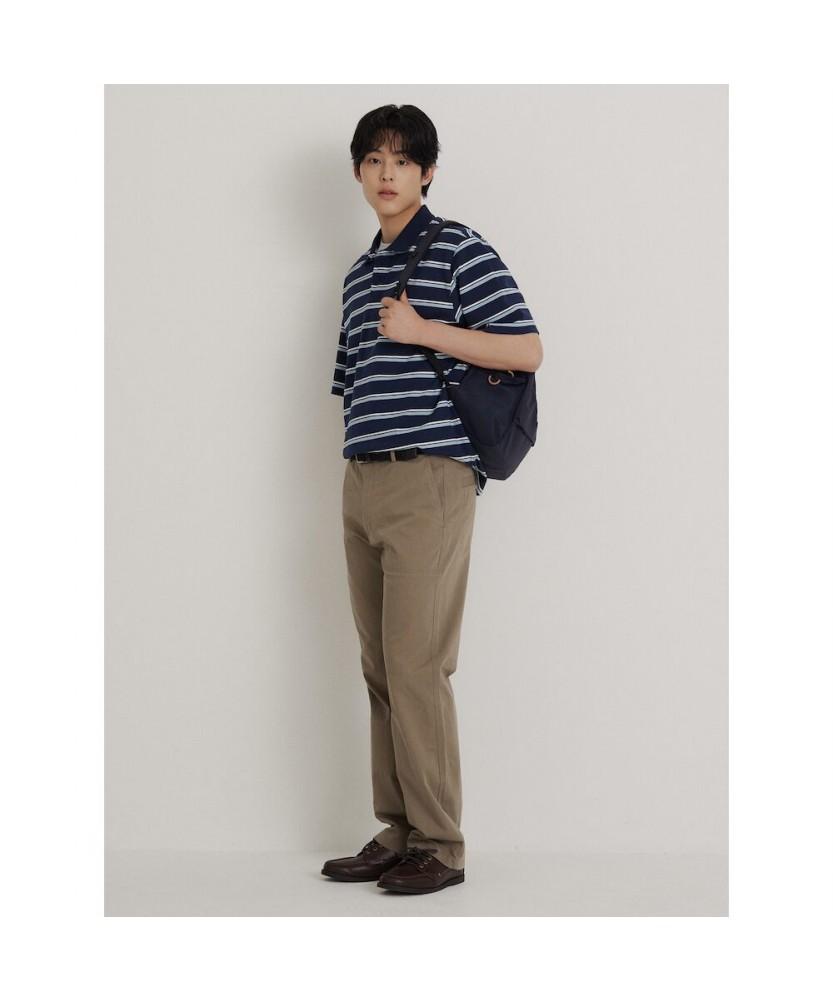Binpolmen Heritage Club Striped Collared T-Shirt Navy